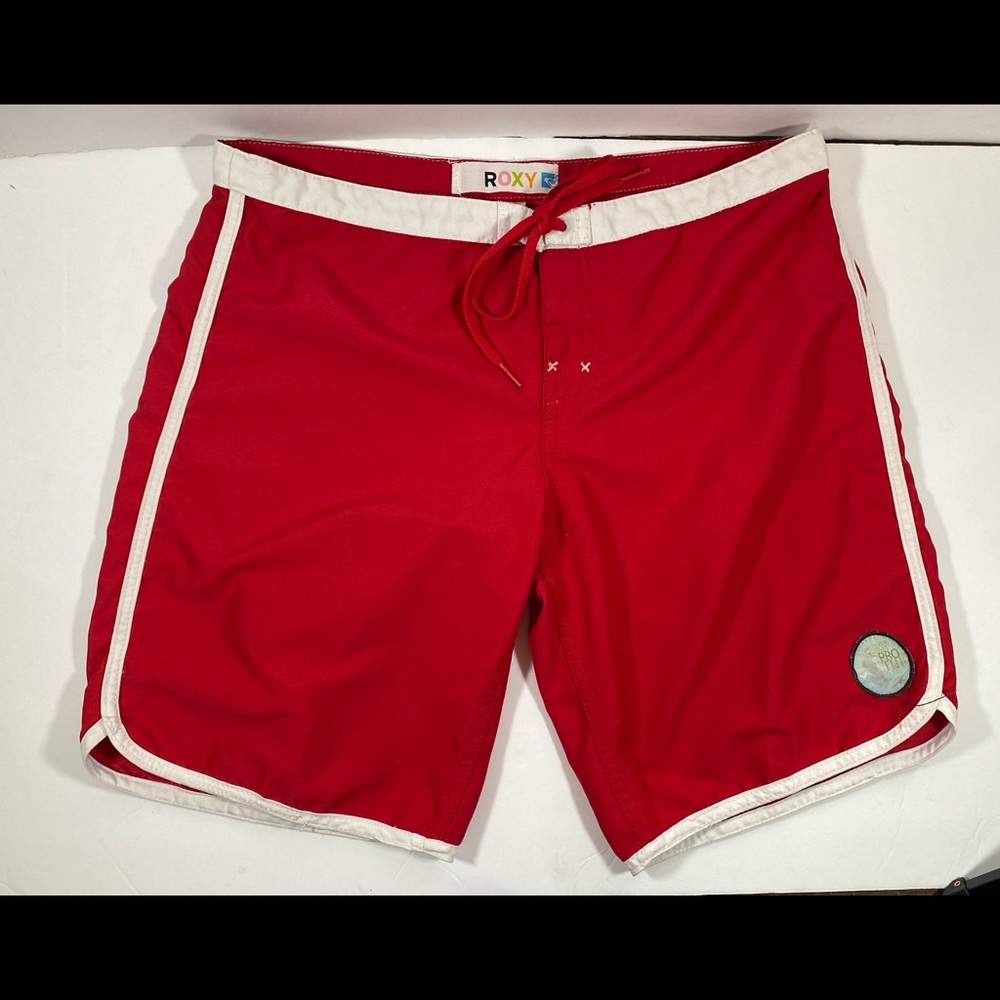 Vintage Womens Roxy Pro Fiji Red Board Swim Shorts 7